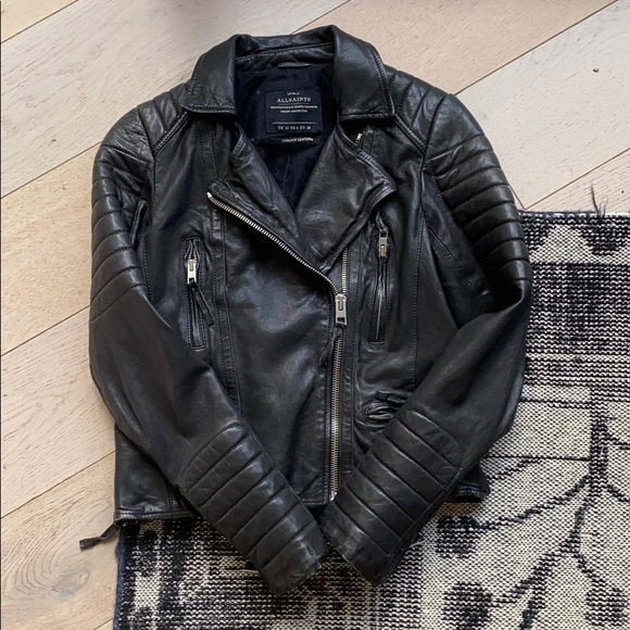 All Saints Jackets & Blazers - ALL SAINTS LEATHER BIKER JACKET